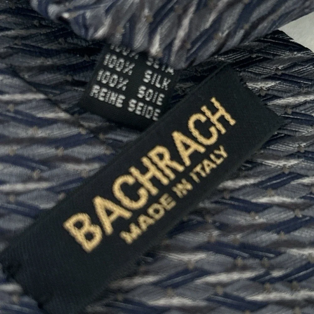 Bachrach 100% Silk Textured Weave‎ Pattern Men's Tie Made In Italy 59
